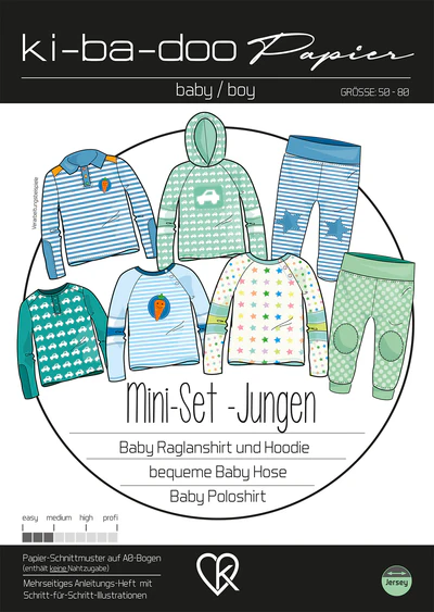 Papierschnitt Mini Set Baby Boy | Größe 50 - 80 Papierschnitt Mini Set Baby Boy | Größe 50 - 80
