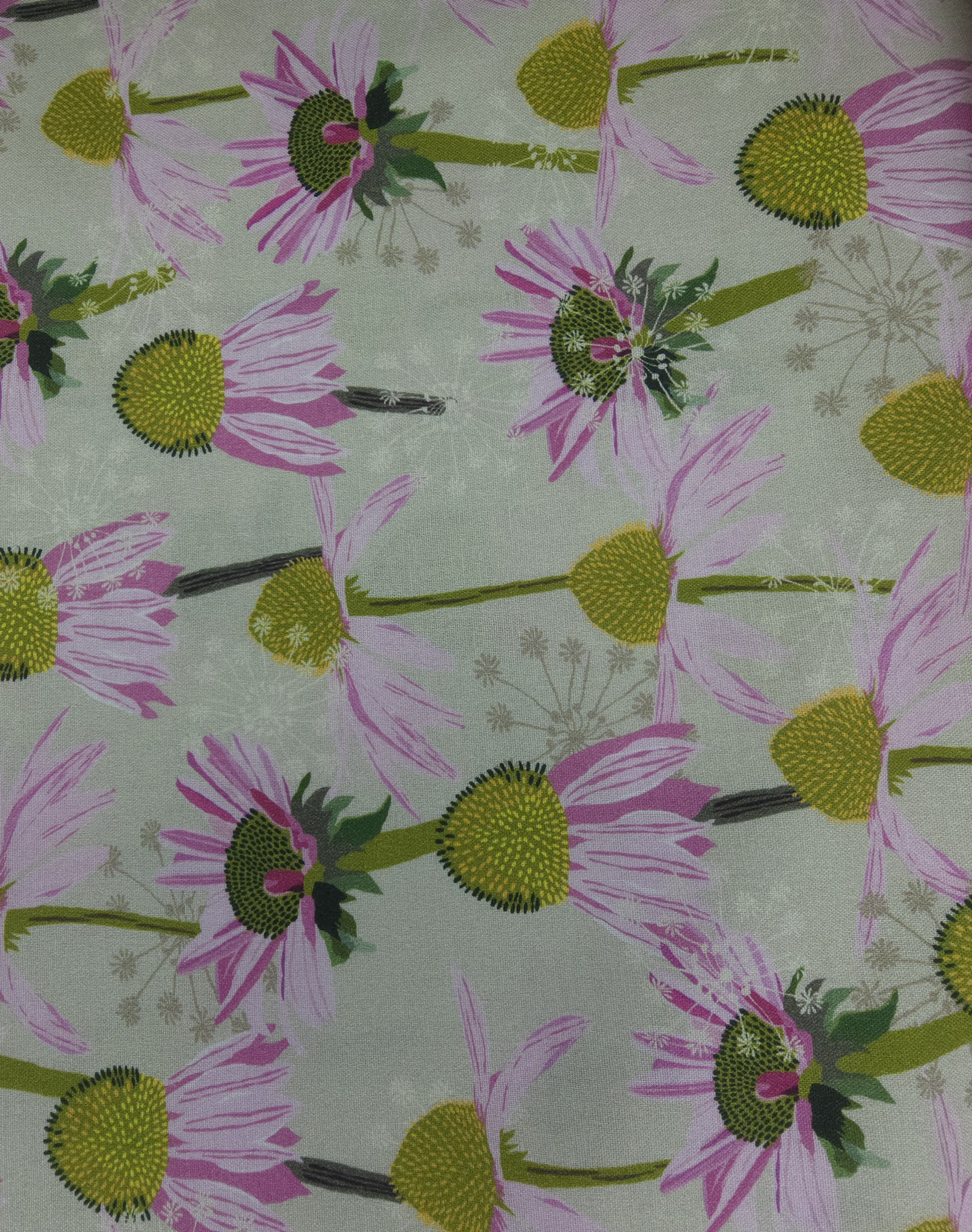 Patchwork Blumen hellgrün