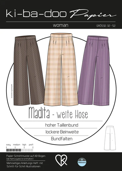 Papierschnitt Hose Madita | Größe 32-52 Papierschnitt Hose Madita | Größe 32-52