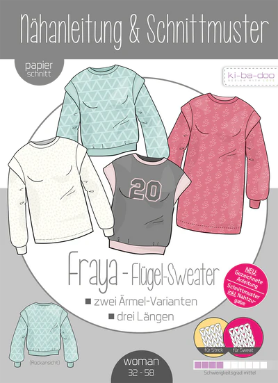 Papierschnitt Flügel-Sweater Fraya | Größe 32-58 Papierschnitt Flügel-Sweater Fraya | Größe 32-58