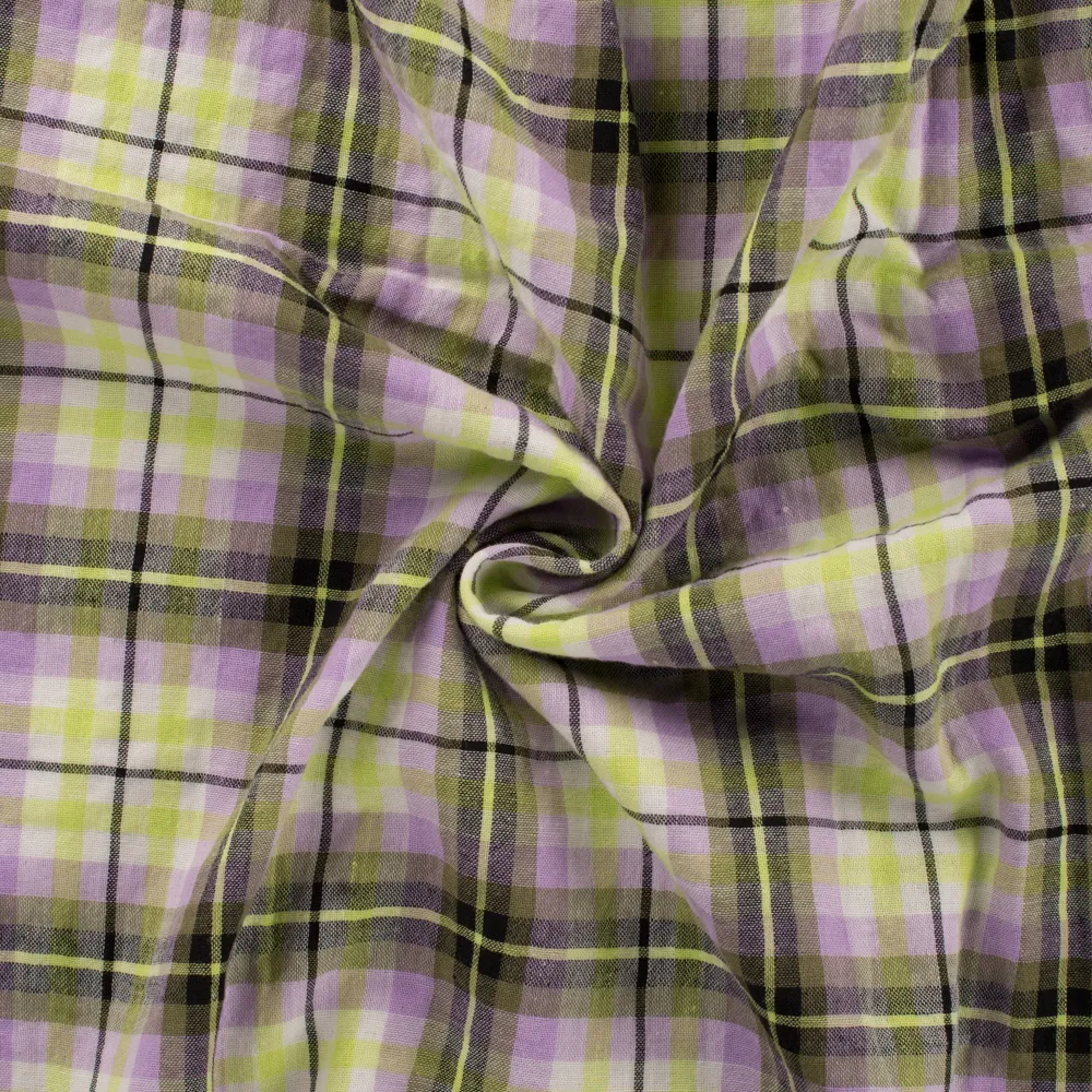 Bambino Check Limette - Flieder